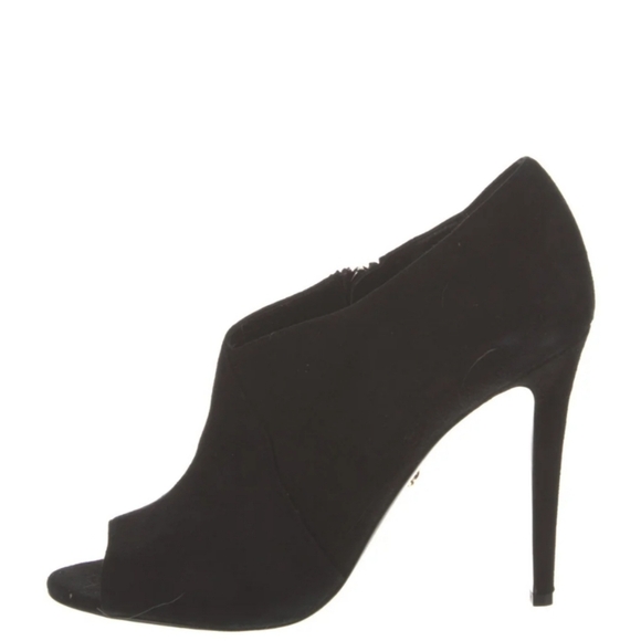 Diane von Furstenberg Peep Toe Ankle Booties  Suede Heels Size 8.5 - Picture 4 of 11